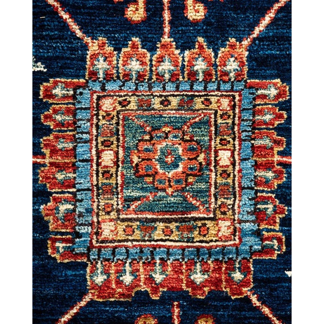Contemporary Serapi One-of-a-Kind Hand-Knotted Runner Rug - Blue 6' 1" x 8' 10" For Sale - Image 3 of 8