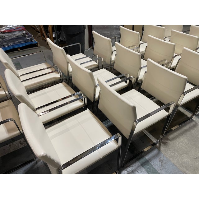 Celon White Leather Arm Chair by Bernhardt Design Lievore Altherr Molina For Sale - Image 9 of 11