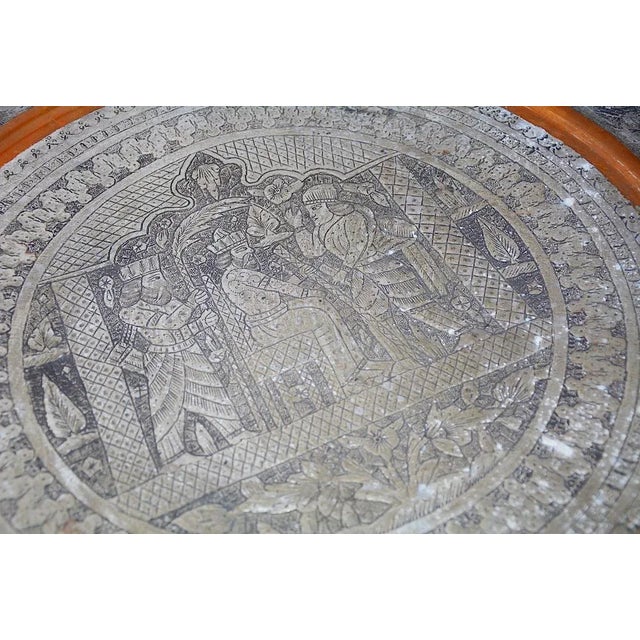 Traditional Large Copper Plate with Engraving, 1940s For Sale - Image 3 of 9