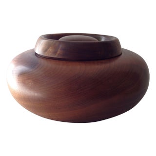Vintage Wooden Lidded Bowl For Sale