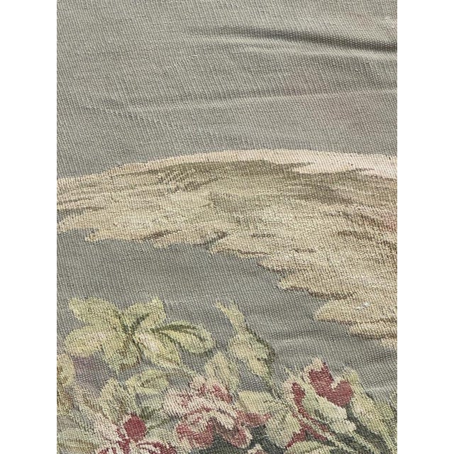 Antique French Tapestry with Rooster and Flowers from Aubusson, 1900 For Sale - Image 18 of 18