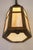 1910s Arts & Crafts Copper Iron Stained Glass Mission Hexagon Chimney Lantern Hanging Lamp 1910's For Sale - Image 11 of 14