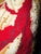 Vintage Christmas angel motif handmade needlepoint velvet and wool red stocking.