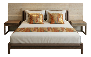 Japanese Ceremonial Silk Bed Runner Set by Renaras, Set of 5