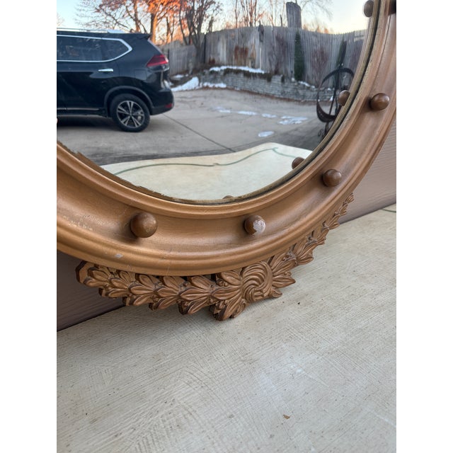 Wood Mid 20th Century American Federal Giltwood Eagle Bullseye Convex Mirror For Sale - Image 7 of 10