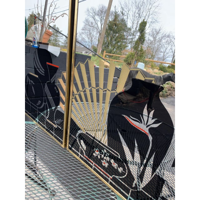 Art Deco 1980’s Post Modern Deco Mirror Wall Art - Set of 2 For Sale - Image 3 of 4