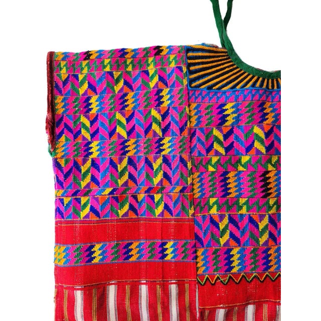 Ralph Lauren Vintage Central American Hand Woven Textile Huipil With Hand Embroidered Detail For Sale - Image 4 of 8