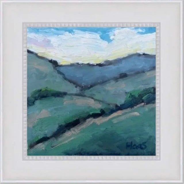 Green Modern Art, Mt. Diablo Landscape (Original Oil Painting) For Sale - Image 8 of 8