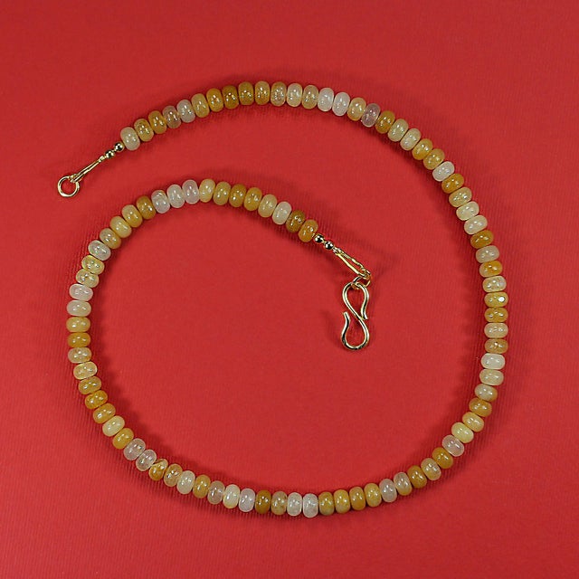 2020s Ajd 17 Inch Natural Yellow/Gold Aventurine 6mm Rondelle Necklace, Great Gift For Sale - Image 5 of 7