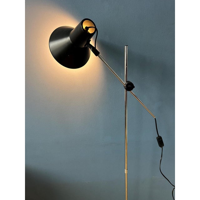 Vintage Adjustable Black Floor Lamp in style of Hoogervorst For Sale - Image 3 of 11