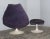Artifort Set of Violet Disc Base Model F585 Armchair and Ottoman Set by Geoffrey D.Harcourt for Artifort, 1960s For Sale - Image 4 of 8
