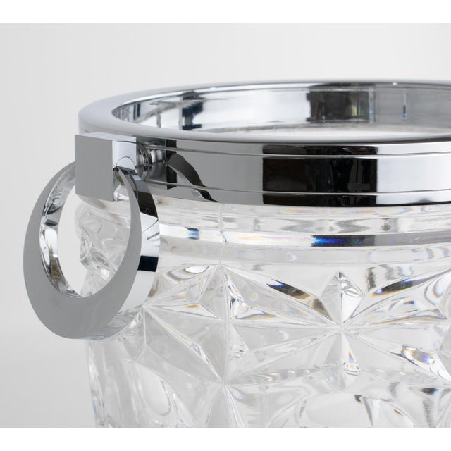 Art Deco Art Deco Chrome and Crystal Champagne Ice Bucket by Alois Straszak for Le Crabe For Sale - Image 3 of 14
