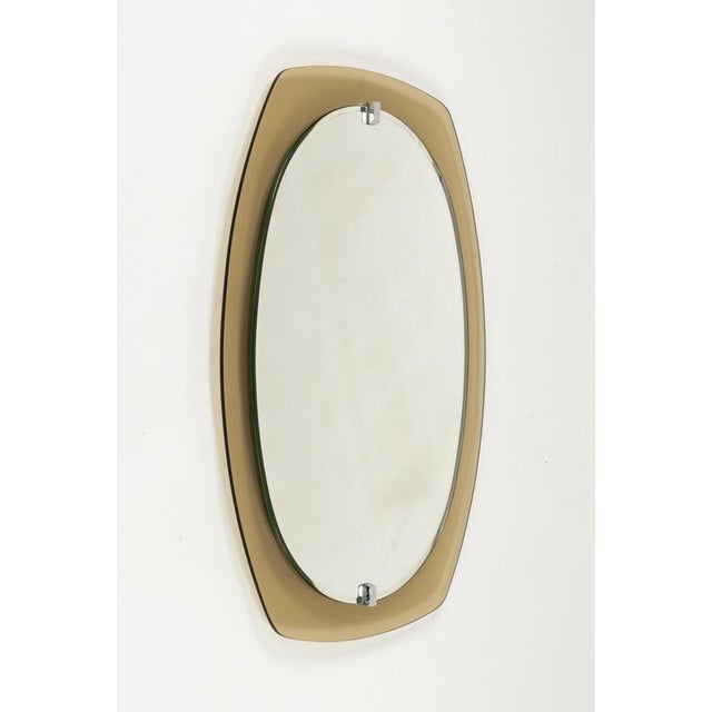 Mid-Century Wall Mirror with Beveled Smoked Glass Frame attributed to Veca, Italy, 1970s For Sale - Image 6 of 12