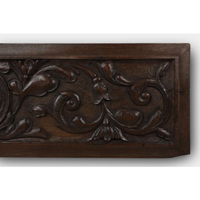 17th Century Gothic Sculpted Oak Panel, Belgium For Sale - Image 6 of 11