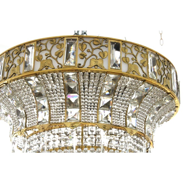 Chandelier by Josef Hoffmann for the Art Exhibition in Cologne / Lobmeyr, 1914 / 1970s For Sale - Image 4 of 11