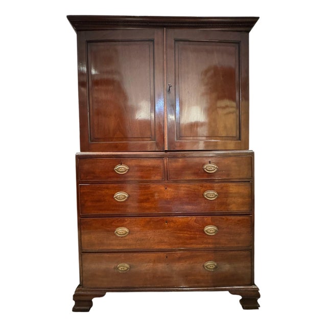 19th Century Mahogany Cabinet With Dresser Base For Sale