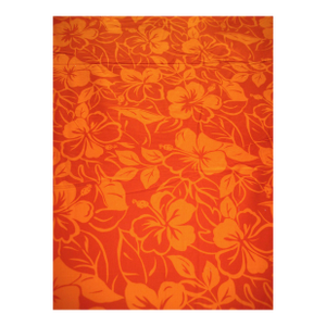 Mid Century Modern French Orange Hibiscus Tahitian Textile- Over 21 Yards