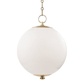 Mark D. Sikes 1 Light Sphere No. 1 Pendant, Large, Aged Brass For Sale