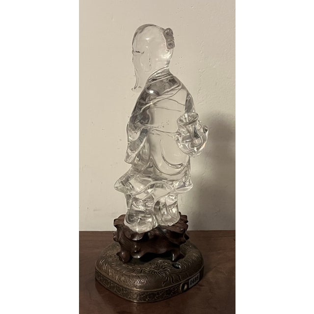 Antique Chinese Carved Rock Crystal Figure of an Immortal For Sale In New York - Image 6 of 18