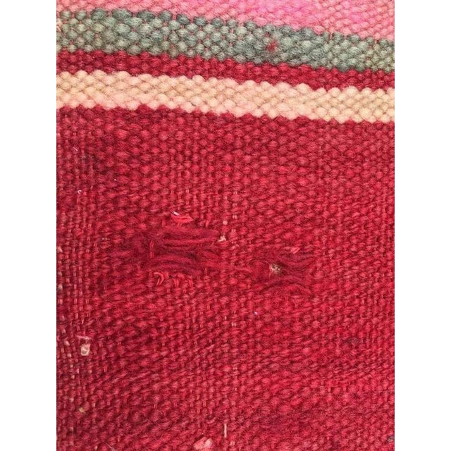 Mid 20th Century Moroccan Flat-Weave Vintage Rug For Sale - Image 4 of 11