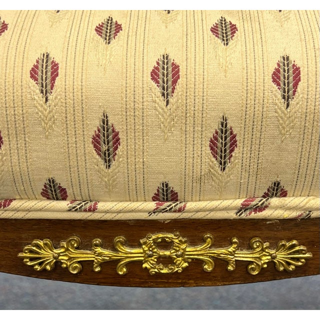 Brown Turn of the Century French Empire Mahogany Bench For Sale - Image 8 of 9