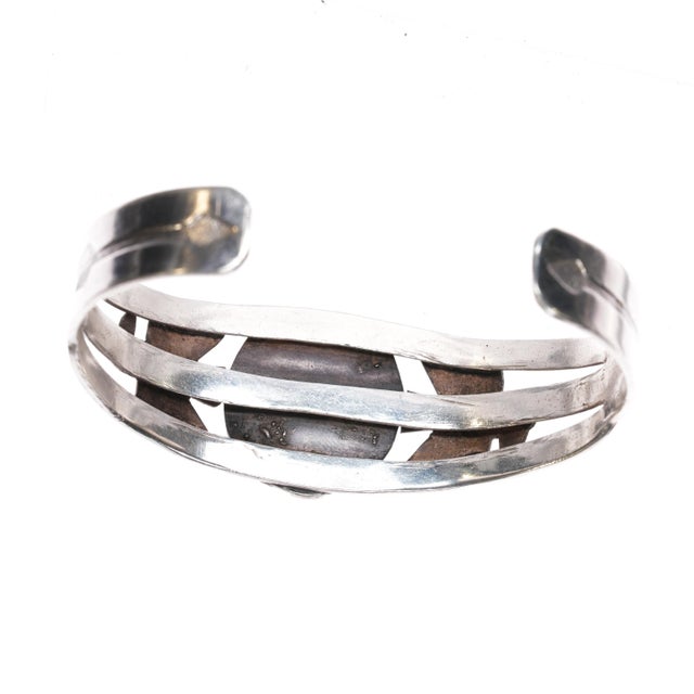 6 3/8" 1940's Navajo Curio Fred Harvey sterling thunderbird cuff bracelet For Sale In Austin - Image 6 of 10