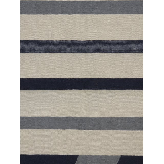 Modern Handwoven Ivory Kilim 4'1 X 6'2 For Sale - Image 9 of 9