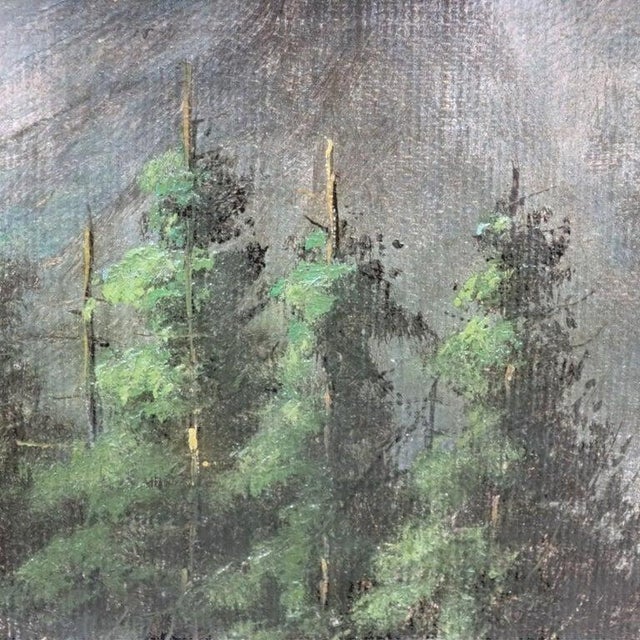 The Hudson River School Hudson River School Oil on Canvas Adirondack Landscape Painting by Meh C1890 For Sale - Image 3 of 10
