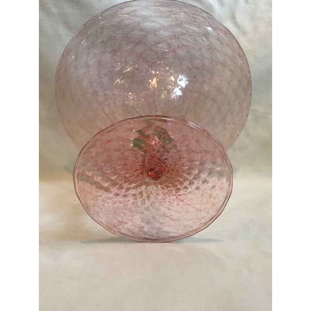 19th Century Hand Blown Pink Venetian Tazza For Sale - Image 9 of 12