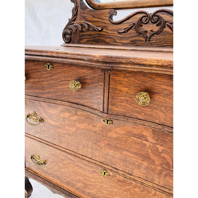 Antique Oak Dresser/Mirror Geo. Flint Furniture Hartford Chairish