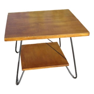Mid 20th Century Mid Century Modern Wooden Table With Hairpin Legs For Sale