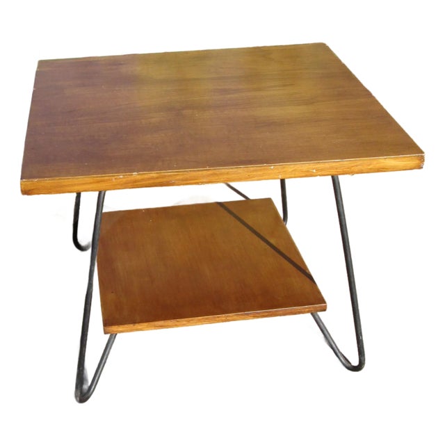 Mid 20th Century Mid Century Modern Wooden Table With Hairpin Legs For Sale