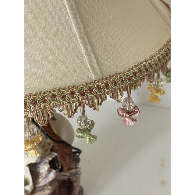 Victorian Vintage Lamp Shade With Beaded Fringes For Sale - Image 3 of 3