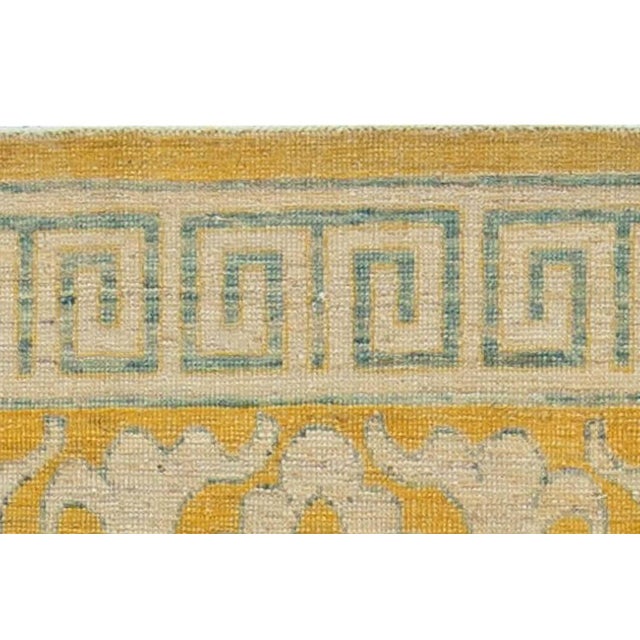 Early 21st Century Traditional Oriental Inspired Yellow Handmade Wool Rug by Doris Leslie Blau For Sale - Image 5 of 6