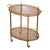 Mid-Century French Brass Oval Bar Cart With Bottle Holder and Glass Shelf For Sale