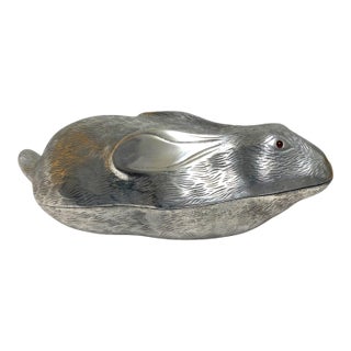 Arthur Court "Rabbit" Wine Cooler Vintage Metal Decor 1980 For Sale