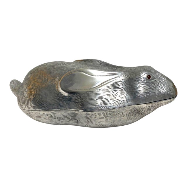 Arthur Court "Rabbit" Wine Cooler Vintage Metal Decor 1980 For Sale
