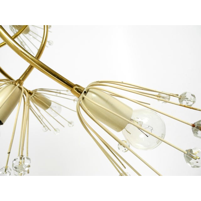Mid-Century Modern Glass and Brass Chandelier by Rupert Nikoll, 1950s For Sale - Image 18 of 18
