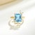 Contemporary Kai Blue Topaz Sapphire Butterfly Cocktail Ring in 14k Yellow Gold Ring, Size 6 For Sale - Image 3 of 5