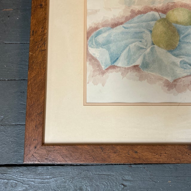 Impressionist 1950’s Impressionist Pastel Pears Still Life Watercolor Painting For Sale - Image 3 of 5