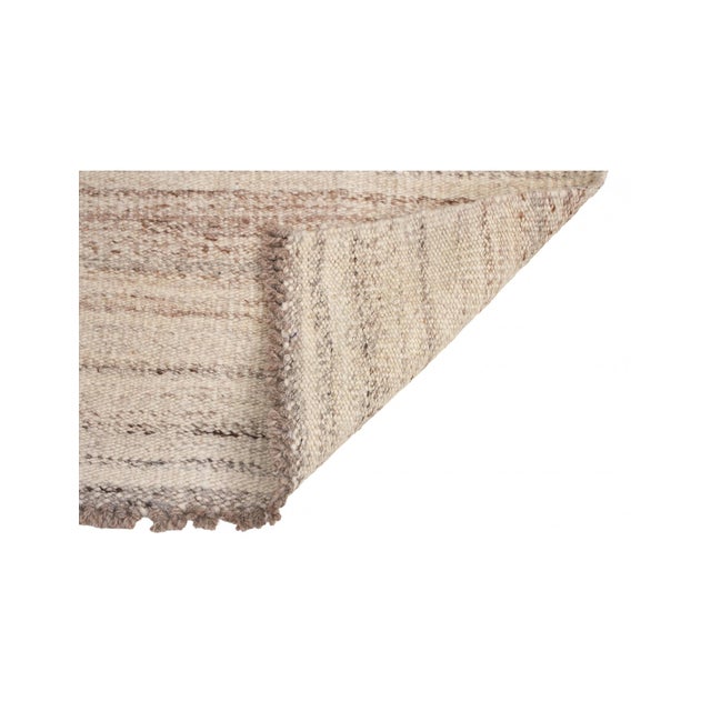 Mid-Century Modern Mini Natural Wool Kilim Rug - 1`8″ X 1`10″ For Sale - Image 3 of 3