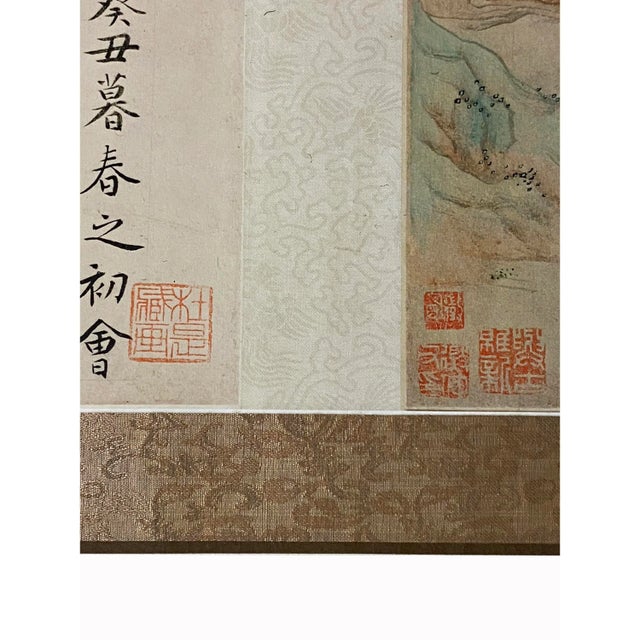 Chinese Calligraphy Ink Writing Scenery Scroll Painting Wall Art For Sale - Image 10 of 11