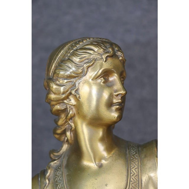 Signed Ferville-Suan French Bronze of Lady & Hawk For Sale - Image 4 of 9