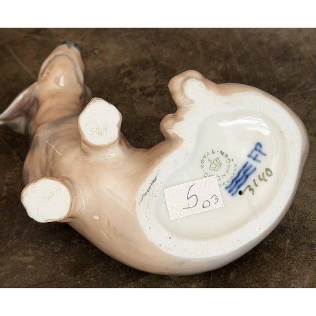 Ceramic Vintage MCM Royal Copenhagen Dachshund Figurine For Sale - Image 7 of 9