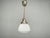Vintage Czech Art Deco Opaline Glass and Chrome Pendant Lights, 1930s, Set of 2 For Sale - Image 13 of 16