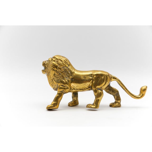 Mid-Century Modern Brass Giraffe & Lion Figurines, 1960s, Set of 5 For Sale - Image 10 of 14
