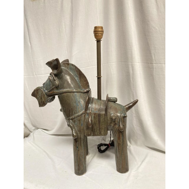 Ceramic Large Ceramic Lamp from Vallauris, 1970 For Sale - Image 7 of 9