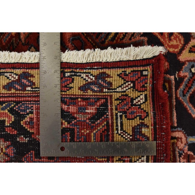 Heriz Rug 9’11” X 12’9” Red Wool Vintage Traditional Hand-Knotted Carpet For Sale - Image 15 of 15