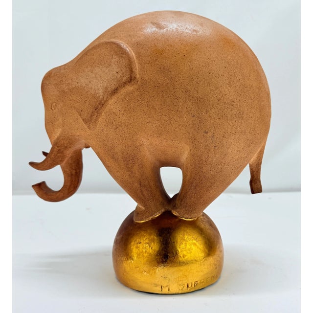 Red Maurice Dufrêne (1876–1955), French Art Deco "Balancing Elephant" Sculpture For Sale - Image 8 of 11