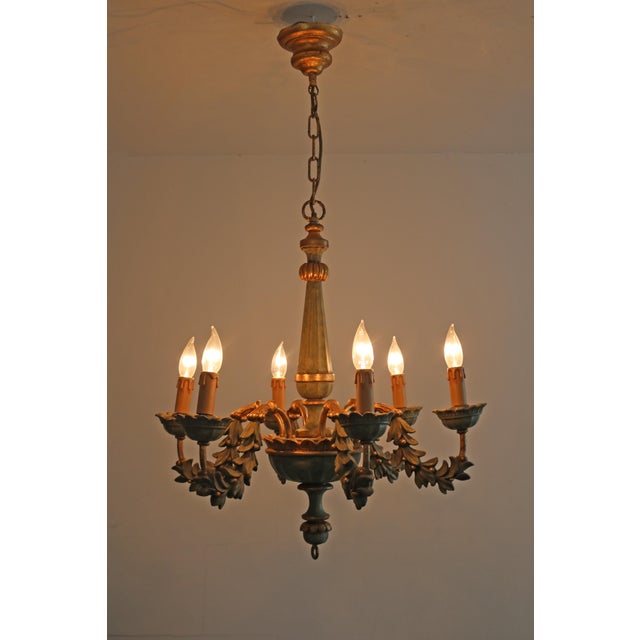 Hand-Carved Florentine Chandelier, 1970 For Sale - Image 10 of 13